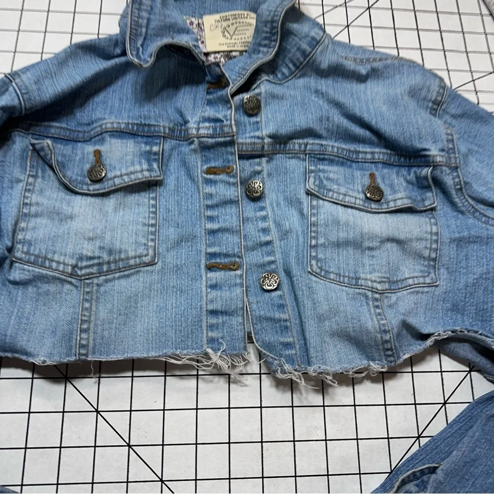 Culture Vintage Eureka handmade in France cropped sz medium denim jacket